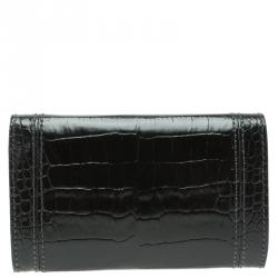 Montblanc Black Croc Embossed La Vie De Boheme Card Case