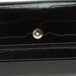 Montblanc Black Croc Embossed La Vie De Boheme Card Case