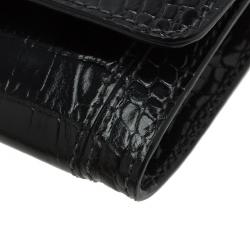 Montblanc Black Croc Embossed La Vie De Boheme Card Case