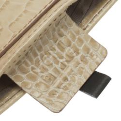 Montblanc Beige Croc Embossed Leather Card Holder