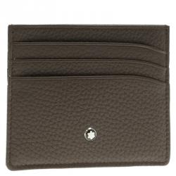 Pre Owned Montblanc Brown Leather Meisterstuck Pocket Card Holder 6CC