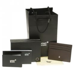 Pre Owned Montblanc Brown Leather Meisterstuck Pocket Card Holder 6CC