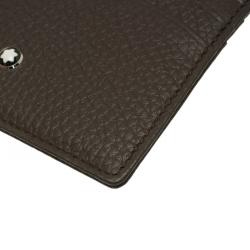 Pre Owned Montblanc Brown Leather Meisterstuck Pocket Card Holder 6CC