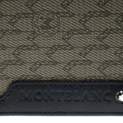Montblanc Blue Coated Canvas and Leather Signature Card Holder