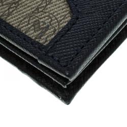 Montblanc Blue Coated Canvas and Leather Signature Card Holder