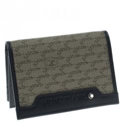 Montblanc Blue Coated Canvas and Leather Signature Card Holder