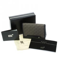 Montblanc Blue Coated Canvas and Leather Signature Card Holder