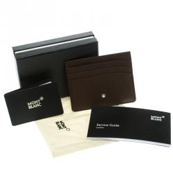 Montblanc Brown Soft Grain Leather Meisterstuck Card Holder 6CC