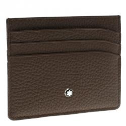 Montblanc Brown Soft Grain Leather Meisterstuck Card Holder 6CC