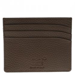 Montblanc Brown Soft Grain Leather Meisterstuck Card Holder 6CC