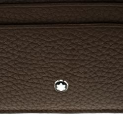 Montblanc Brown Soft Grain Leather Meisterstuck Card Holder 6CC