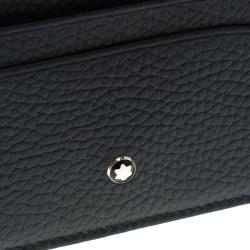 Pre Owned Montblanc Navy Blue Soft Grain Leather Meisterstuck Card Holder 6CC