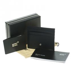 Pre Owned Montblanc Navy Blue Soft Grain Leather Meisterstuck Card Holder 6CC
