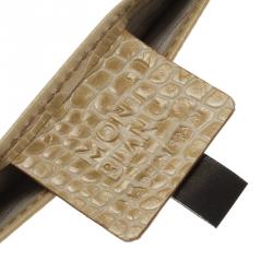 Pre Owned Montblanc Beige Croc Embossed Leather Card Holder