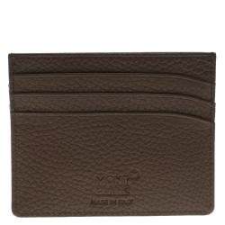 Montblanc Brown Soft Grain Leather Meisterstuck Card Holder 6CC