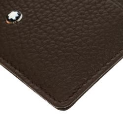 Montblanc Brown Soft Grain Leather Meisterstuck Card Holder 6CC