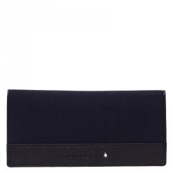 Pre Owned Montblanc Navy Blue Leather Night Flight Wallet
