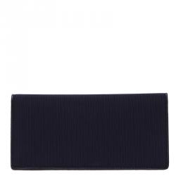 Pre Owned Montblanc Navy Blue Leather Night Flight Wallet