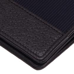 Pre Owned Montblanc Navy Blue Leather Night Flight Wallet
