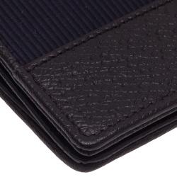 Pre Owned Montblanc Navy Blue Leather Night Flight Wallet