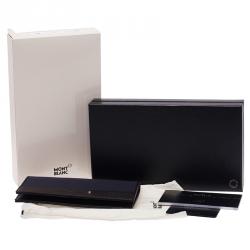 Pre Owned Montblanc Navy Blue Leather Night Flight Wallet