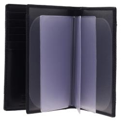 Pre Owned Montblanc Black Leather and Woven Jacquard Passport Holder