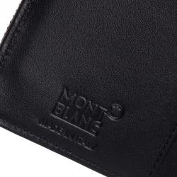 Pre Owned Montblanc Black Leather and Woven Jacquard Passport Holder