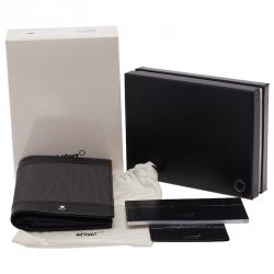 Pre Owned Montblanc Black Leather and Woven Jacquard Passport Holder