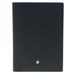 Pre Owned Montblanc Black Woven Effect Leather Passport Holder