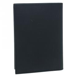 Pre Owned Montblanc Black Woven Effect Leather Passport Holder