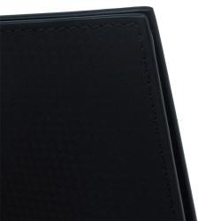 Pre Owned Montblanc Black Woven Effect Leather Passport Holder