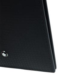 Pre Owned Montblanc Black Woven Effect Leather Passport Holder