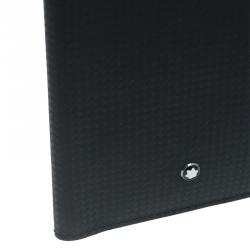 Pre Owned Montblanc Black Woven Effect Leather Passport Holder