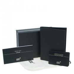 Pre Owned Montblanc Black Woven Effect Leather Passport Holder