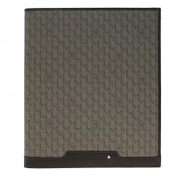 Pre Owned Montblanc Brown Leather and Monogram Canvas Notebook