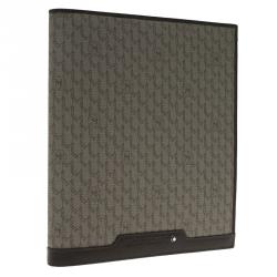 Pre Owned Montblanc Brown Leather and Monogram Canvas Notebook