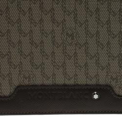 Pre Owned Montblanc Brown Leather and Monogram Canvas Notebook