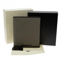 Pre Owned Montblanc Brown Leather and Monogram Canvas Notebook