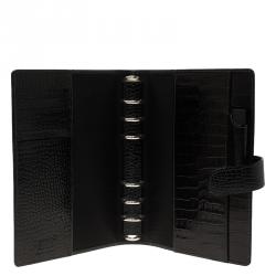 Pre Owned Montblanc Brown  Crocodile Embossed La Vie De Boheme Medium Organizer