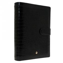 Pre Owned Montblanc Brown  Crocodile Embossed La Vie De Boheme Medium Organizer