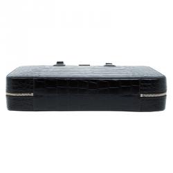 Montblanc Black Croc Embossed Meisterstuck Briefcase