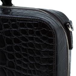Montblanc Black Croc Embossed Meisterstuck Briefcase