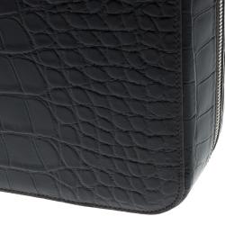 Montblanc Black Croc Embossed Meisterstuck Briefcase