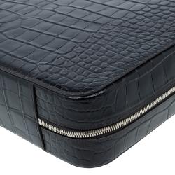 Montblanc Black Croc Embossed Meisterstuck Briefcase