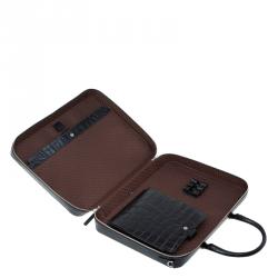 Montblanc Black Croc Embossed Meisterstuck Briefcase