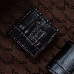 Montblanc Black Croc Embossed Meisterstuck Briefcase