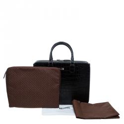 Montblanc Black Croc Embossed Meisterstuck Briefcase