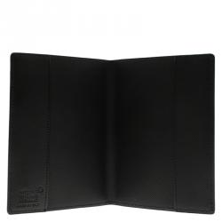 Pre Owned حافظة جواز سفر مون بلان جلد وكانفاس شهير سوداء