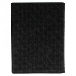 Pre Owned حافظة جواز سفر مون بلان جلد وكانفاس شهير سوداء