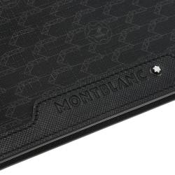 Pre Owned حافظة جواز سفر مون بلان جلد وكانفاس شهير سوداء